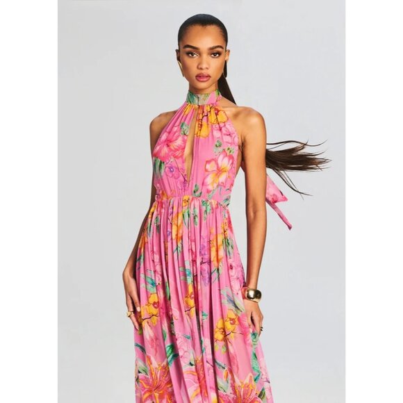 ROCOCO SAND Megan Maxi Dress in Pink Floral Small New Womens Long Gown - Picture 11 of 13